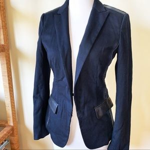 Rag & Bone leather and wool fitted blazer
